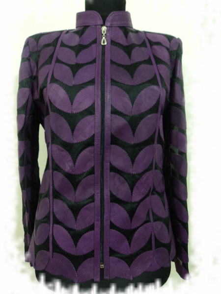 Purple Leather Leaf Jacket