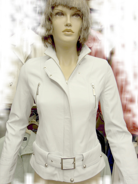 Womens White Leather Jacket